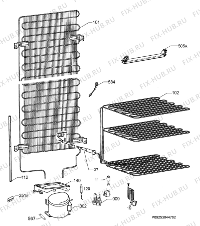 Взрыв-схема холодильника Ikea LFCF223/92 00200532 - Схема узла Cooling system 017